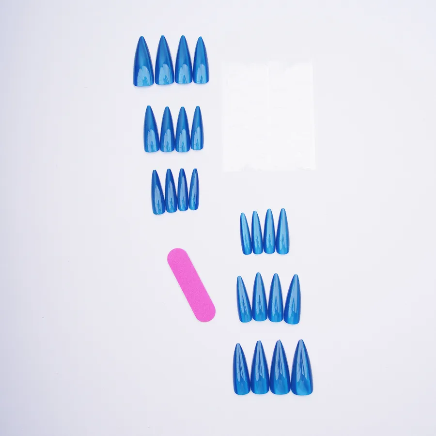 24 Pieces of Cat Eye Fake Nails White Nail Stickers Easy to Apply No UV Lamp Needed Nail Stickers