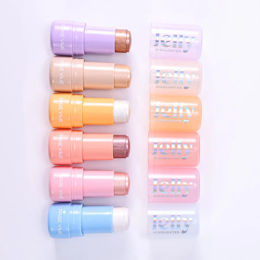 Shiny Multi-Color Eyeshadow Stick Highlighter Pen PAGE VINE Water Gloss Jelly Super Shiny Highlighter Eyeshadow Stick Makeup